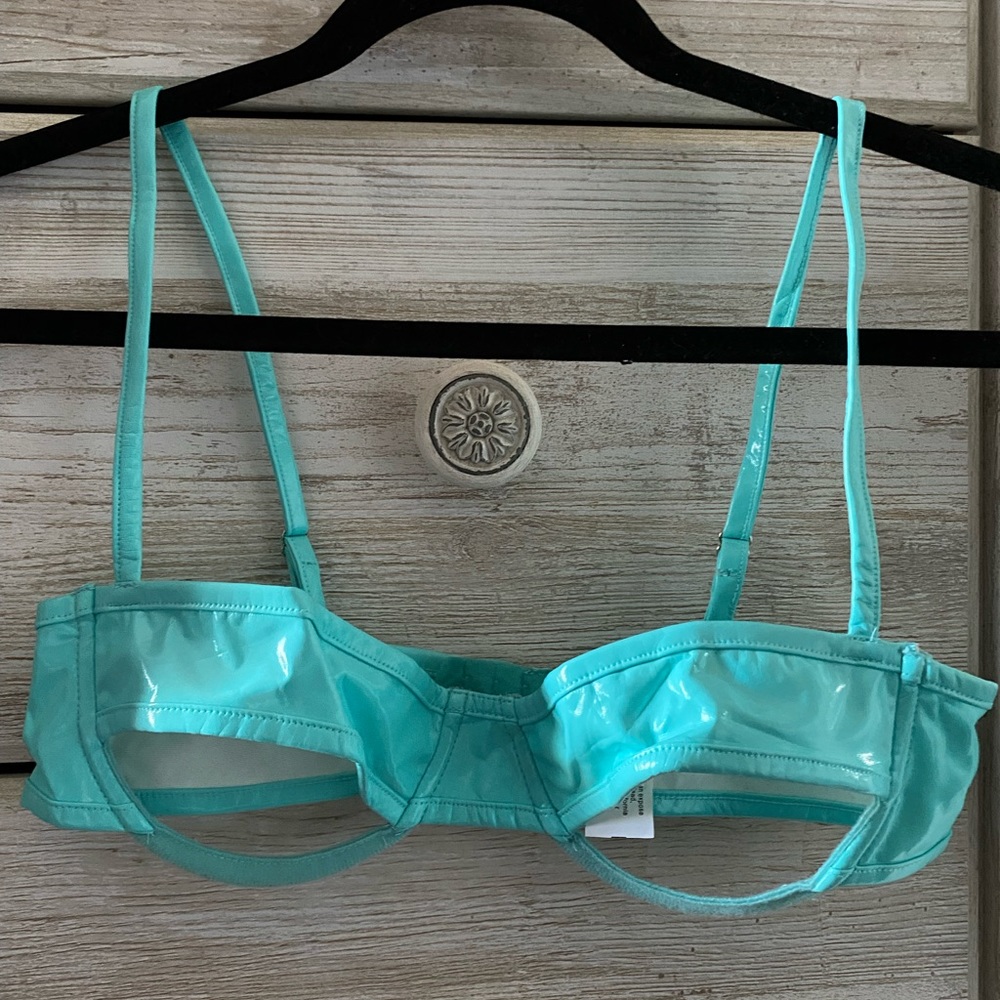 Vinyl bra blue top iheartraves